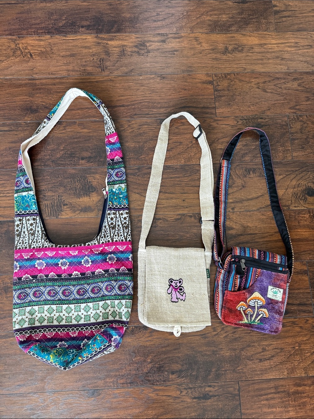 Boho Multicolor Patterned Crossbody Bags